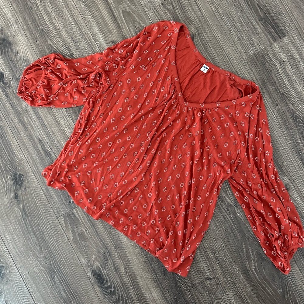 NWT Old Navy Bohemian Rust Print Top
